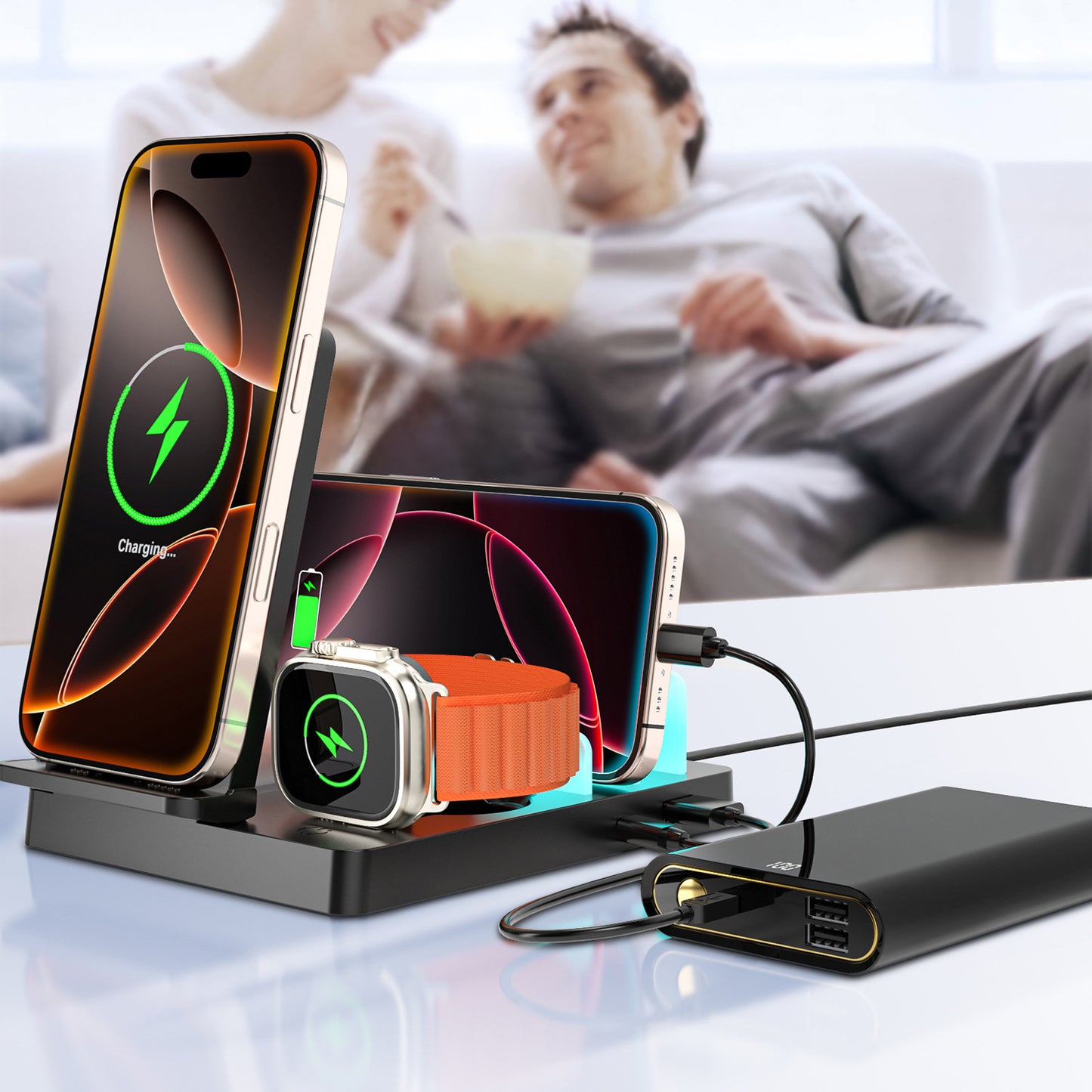 ByeByeCables™ - 5in1 Desktop Multi-function Magnetic Charger