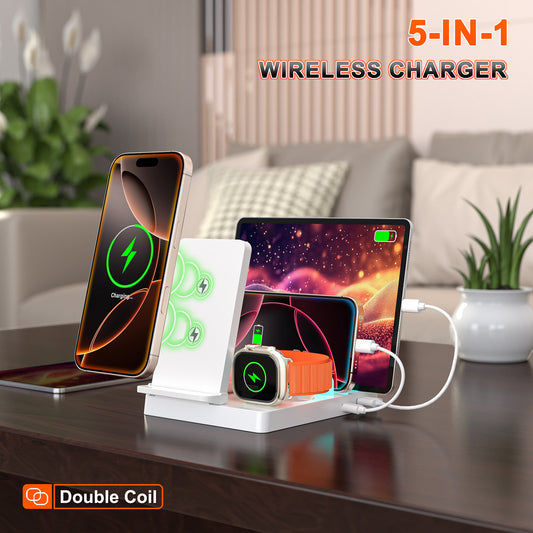 ByeByeCables™ - 5in1 Desktop Multi-function Magnetic Charger